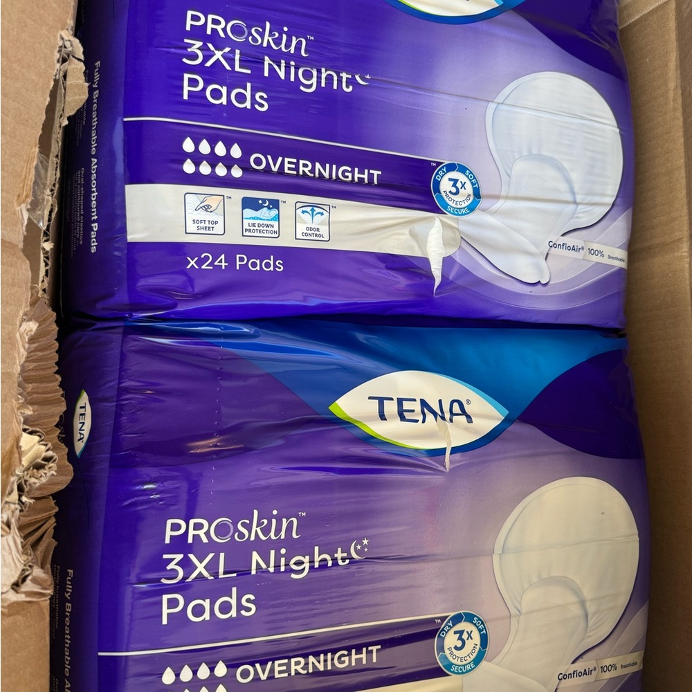 Tena Proskin 3xl Incontinence Pads For Women And Men, Overnight Absorbency, 24 C
